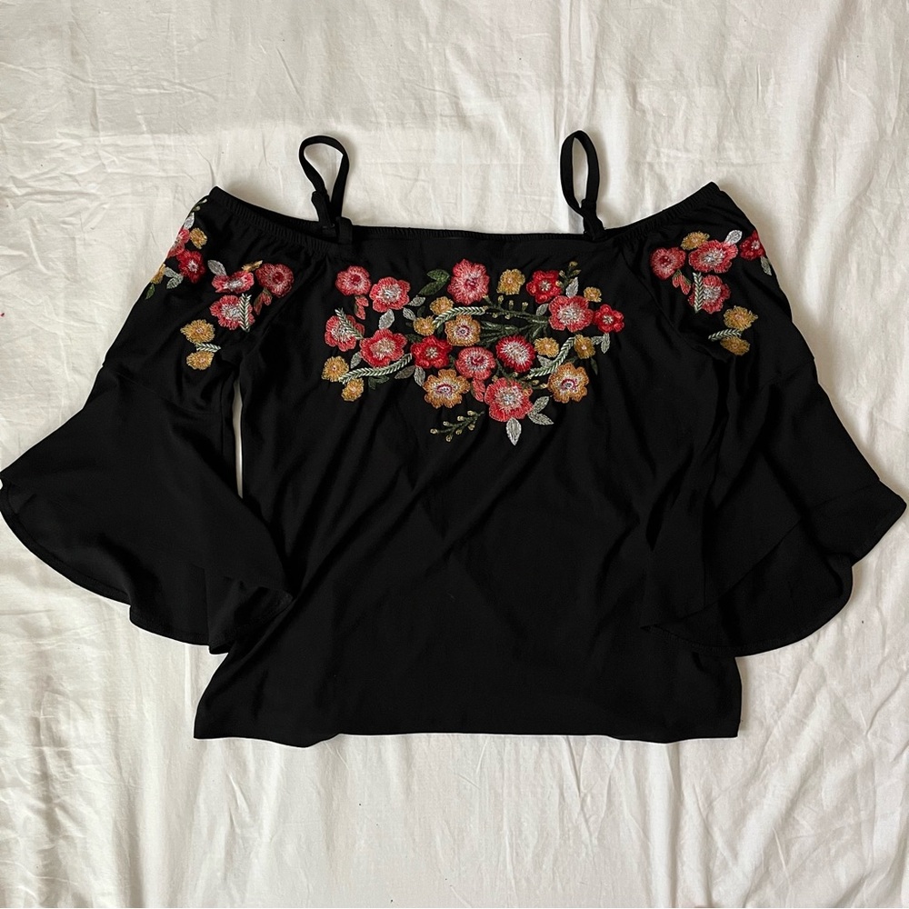 Cold Shoulder I.N.C Floral Blouse